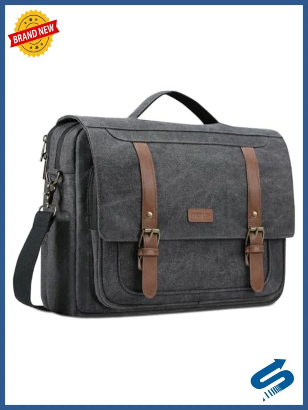 Canvas Messenger Laptop Bag for Men 15.6 inch Computer Case